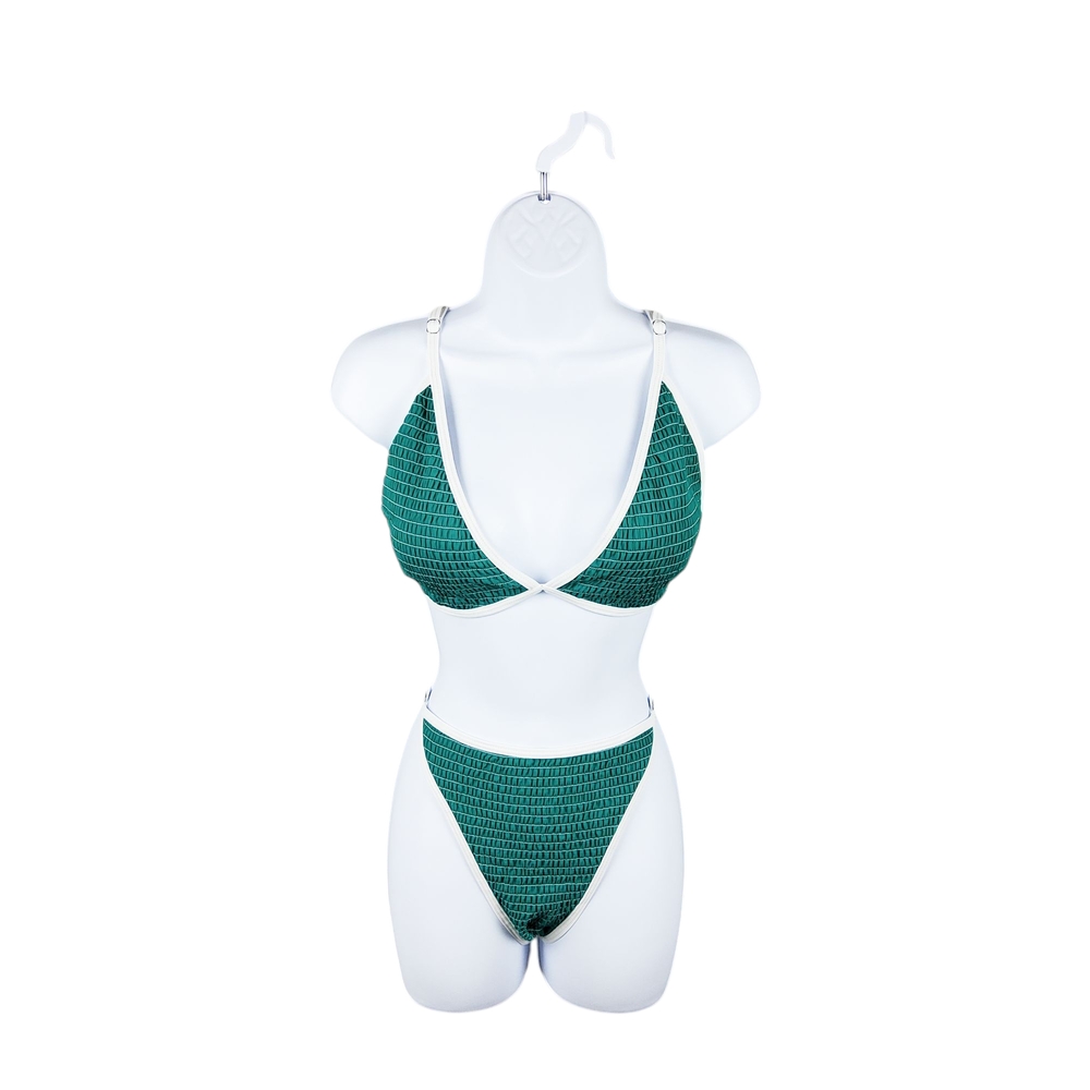 Peddney Green Textured Bikini Set Size XXL